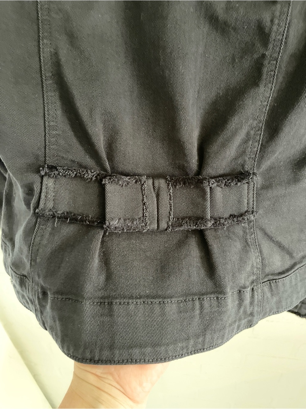 Marc Cain Designer Raw Trim Denim Jacket Back Bow Detail Sz 2 / Sz S US - Picture 7 of 16